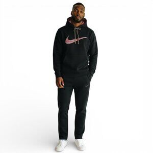 Nike Therma-Fit Sweatsuit Men's Size L-XL Black/Red Big Swoosh Outfit Set NWT